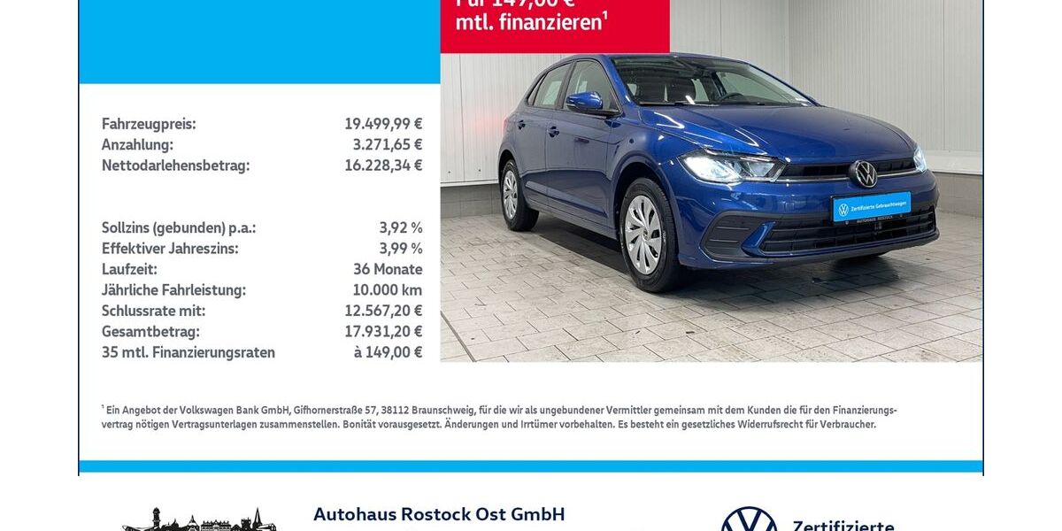 VW Polo 3.400 km 19.500 &euro; Rostock 18146