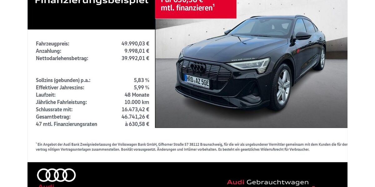 Audi e-tron 41.890 km 48.790 &euro; Rostock 18059