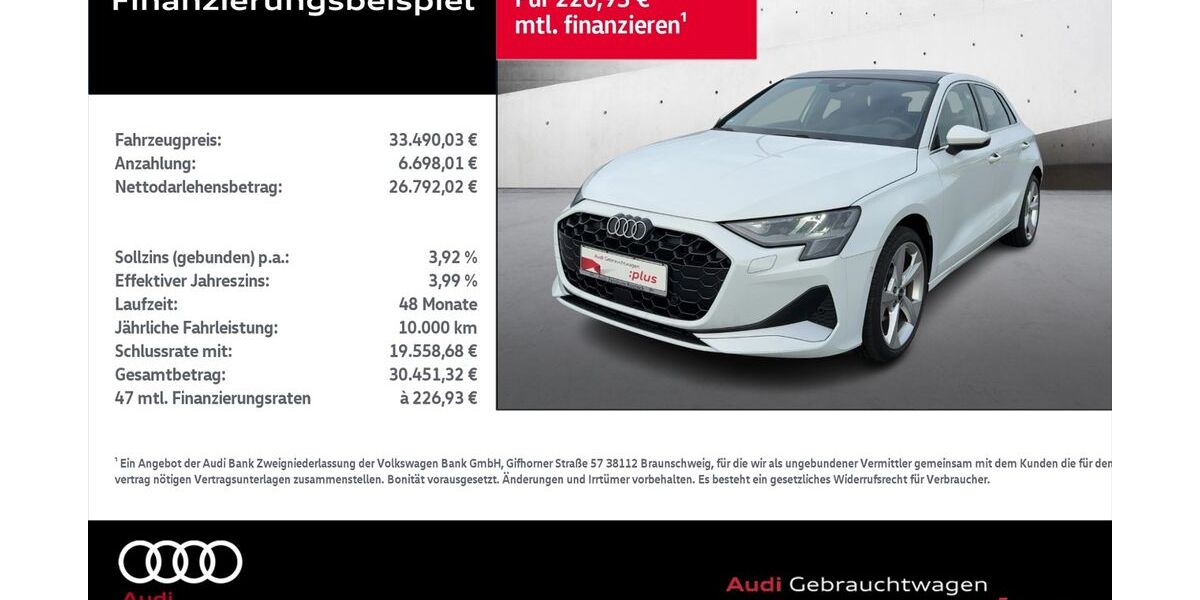 Audi A3 8.296 km 32.890 &euro; Rostock 18059