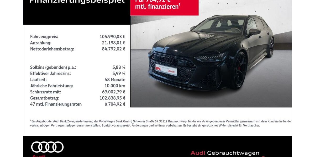 Audi RS6 42.462 km 103.990 &euro; Rostock 18059