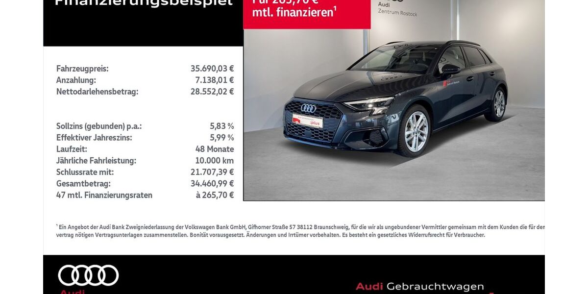 Audi A3 8.000 km 34.990 &euro; Rostock 18059