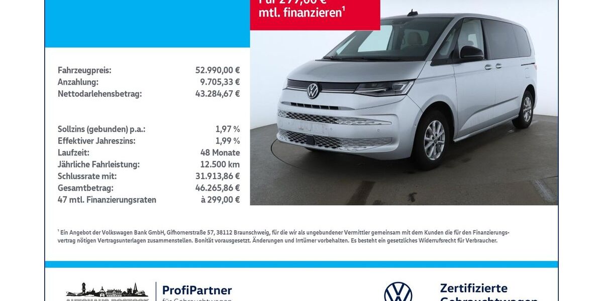 VW T7 Multivan 13.700 km 52.990 &euro; Rostock 18146