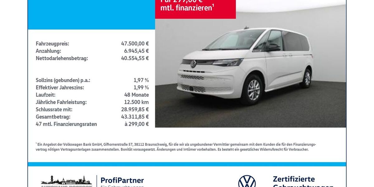 VW T7 Multivan 10.500 km 46.990 &euro; Rostock 18146
